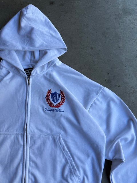 WHITE ACADAMIA ZIPUP