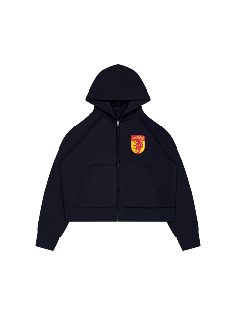 CREST LOGO BLACK ZIPUP