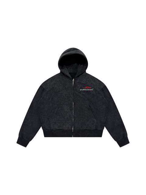 WASHED BLACK YB LOGO ZIP