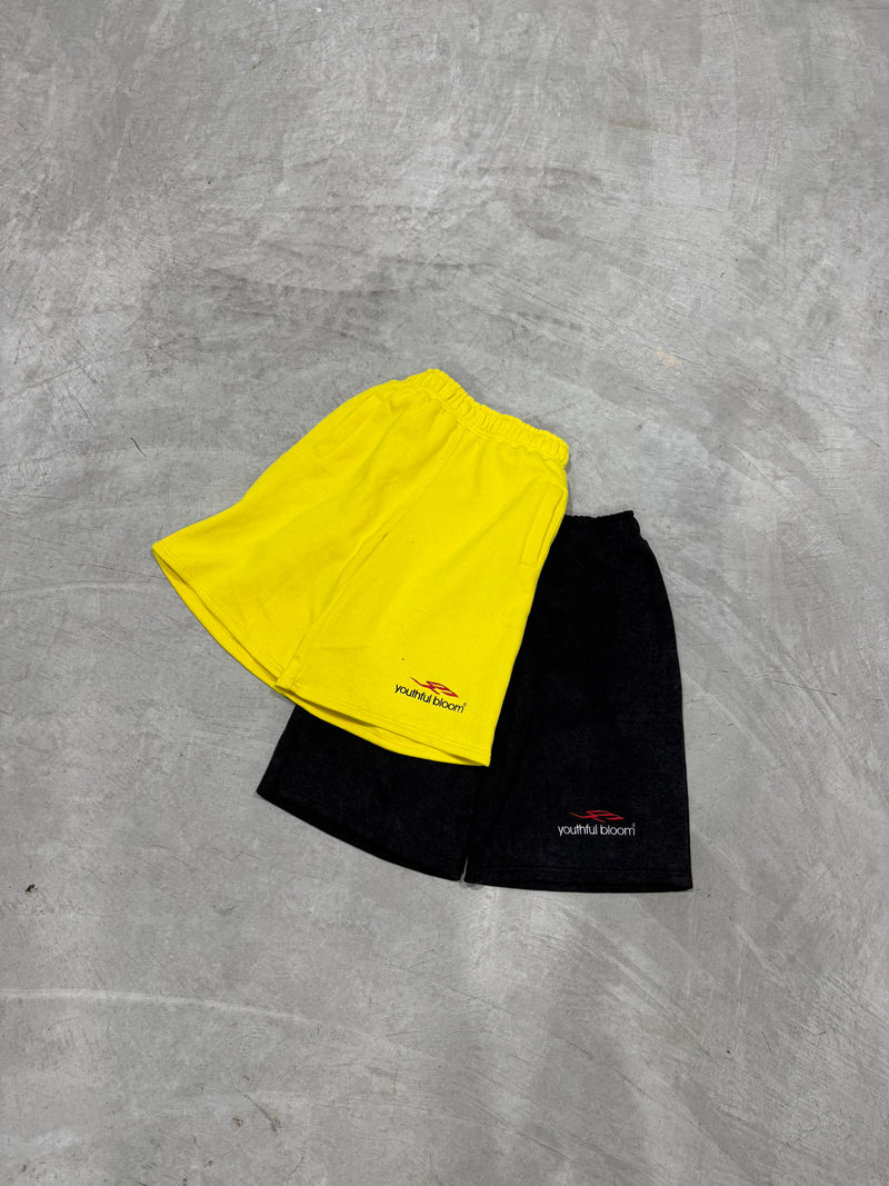 WASHED BLACK YB LOGO SHORTS