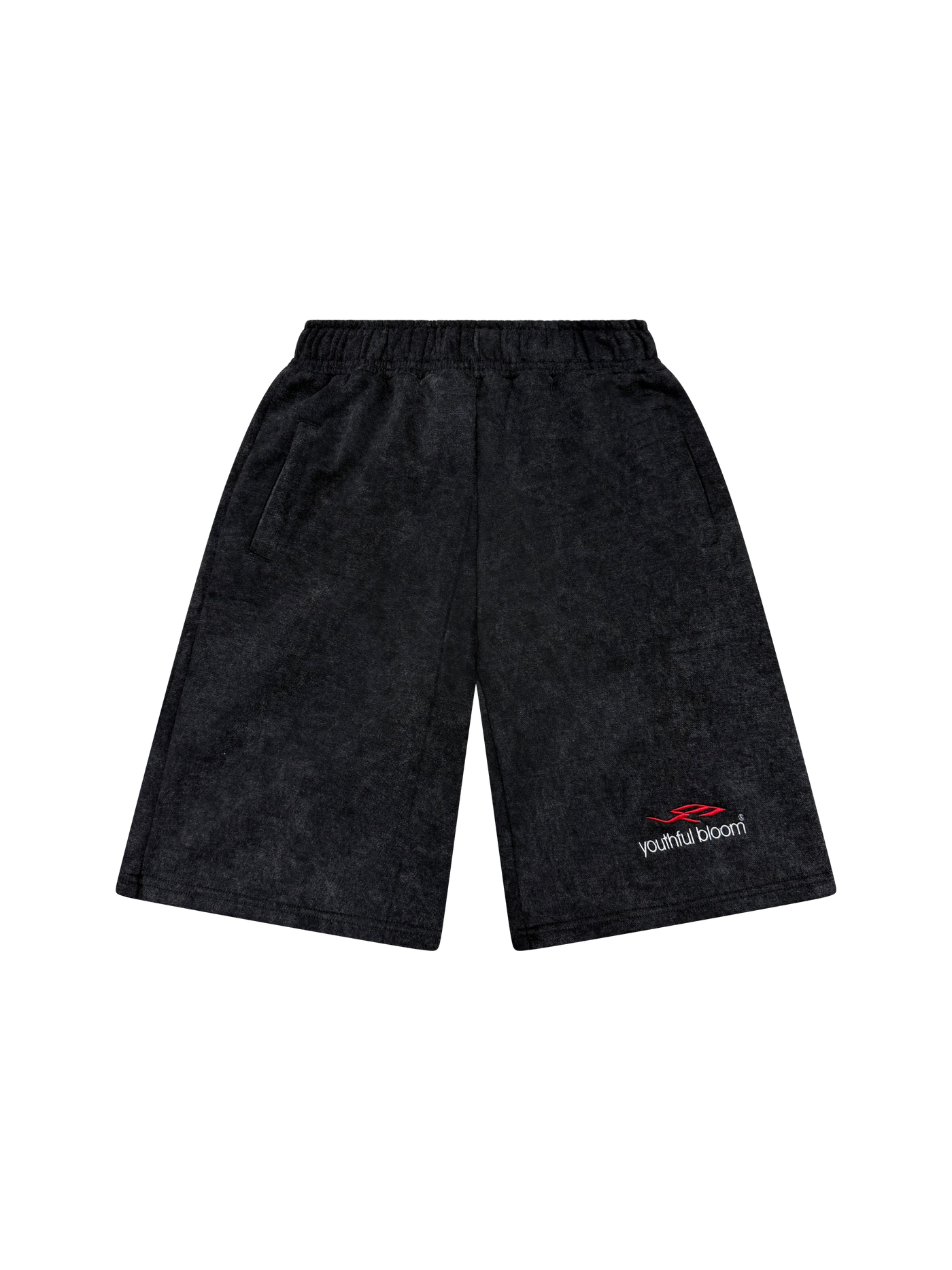 WASHED BLACK YB LOGO SHORTS