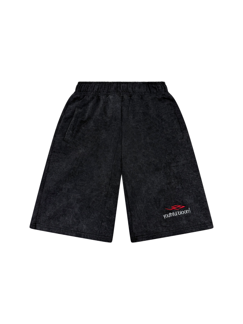 WASHED BLACK YB LOGO SHORTS