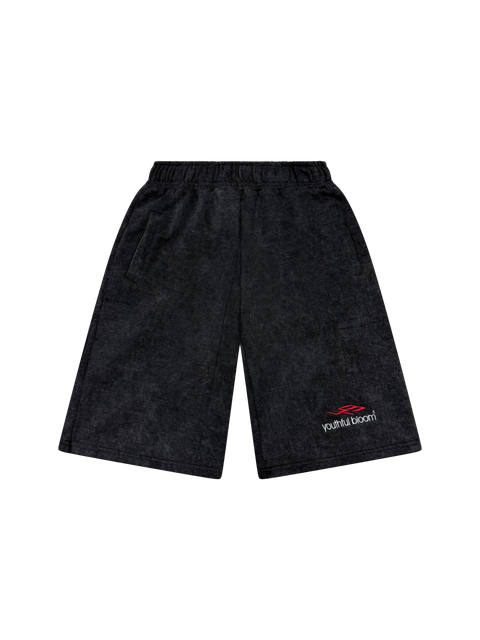 WASHED BLACK YB LOGO SHORTS