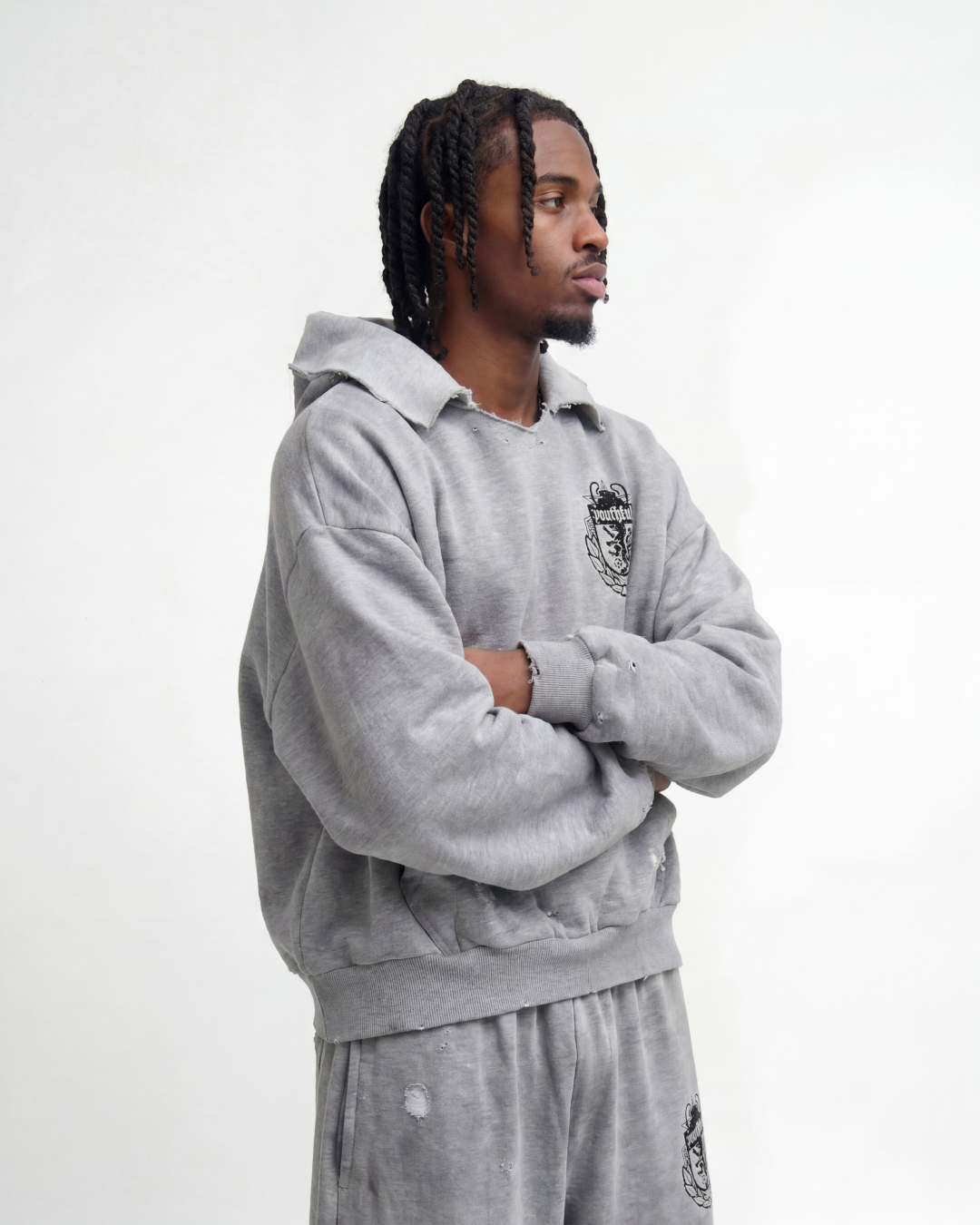 CHAMPION WASHED GREY HOODIE