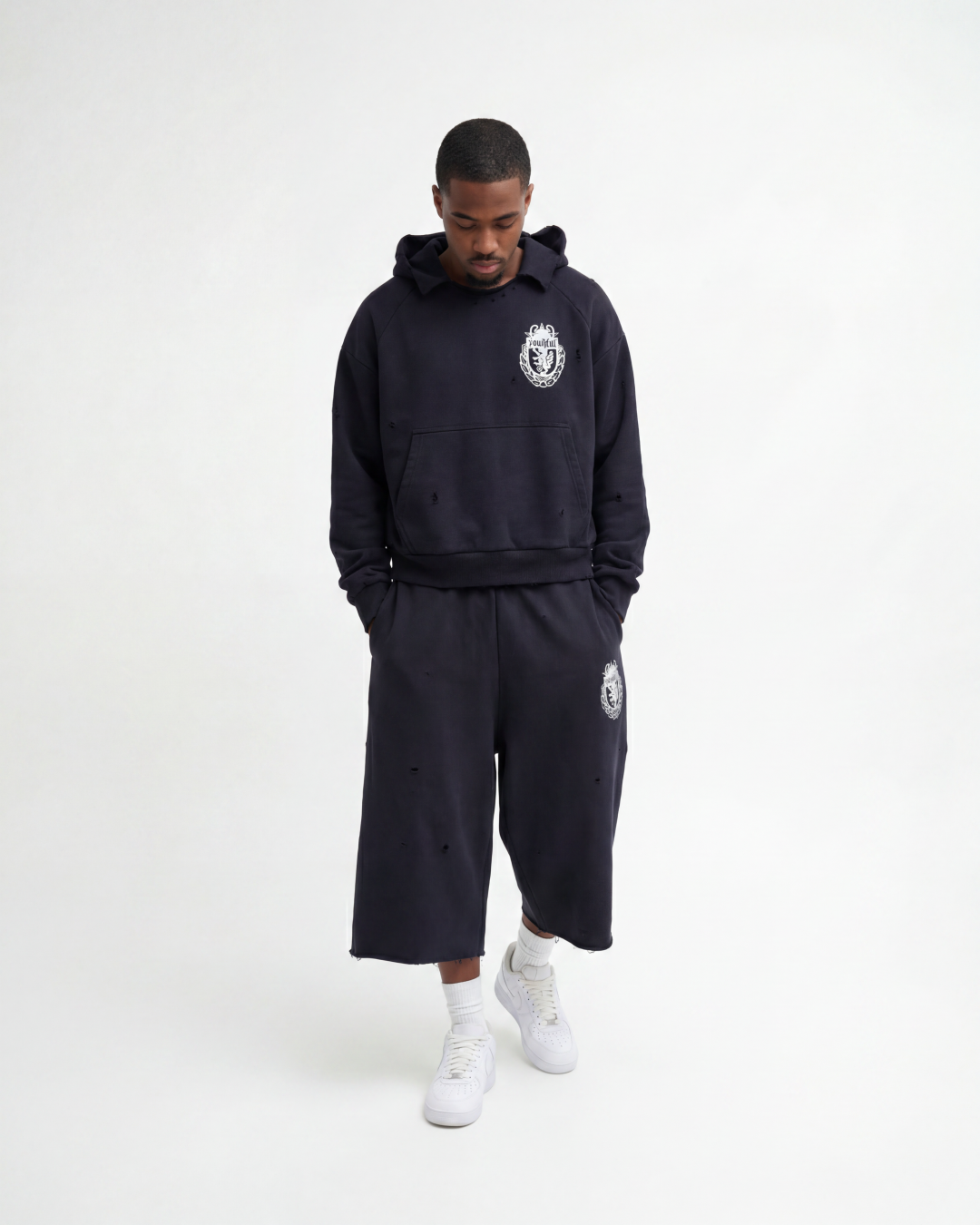 CHAMPION WASHED BLACK HOODIE
