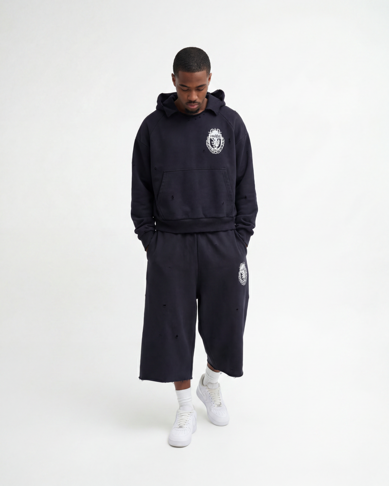 CHAMPION WASHED BLACK HOODIE