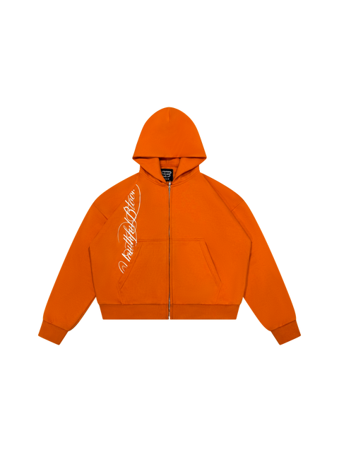 ORANGE CALLIGRAPHY ZIPUP