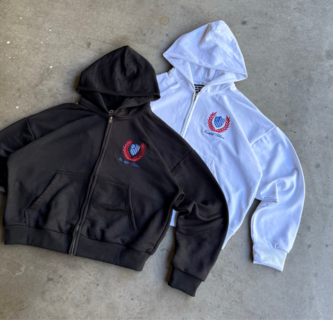 WHITE  ACADAMIA ZIPUP