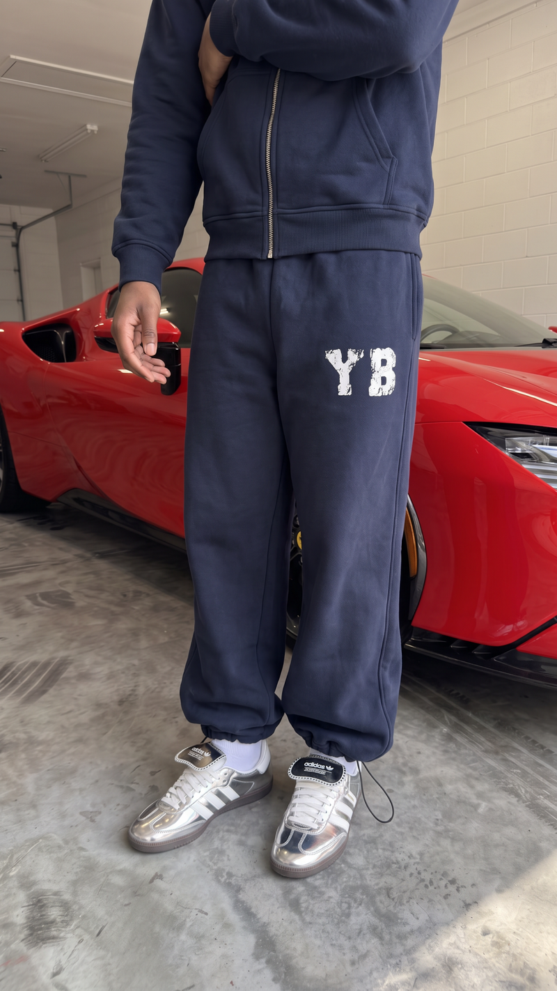 NAVY BLUE YB LOGO SWEATS