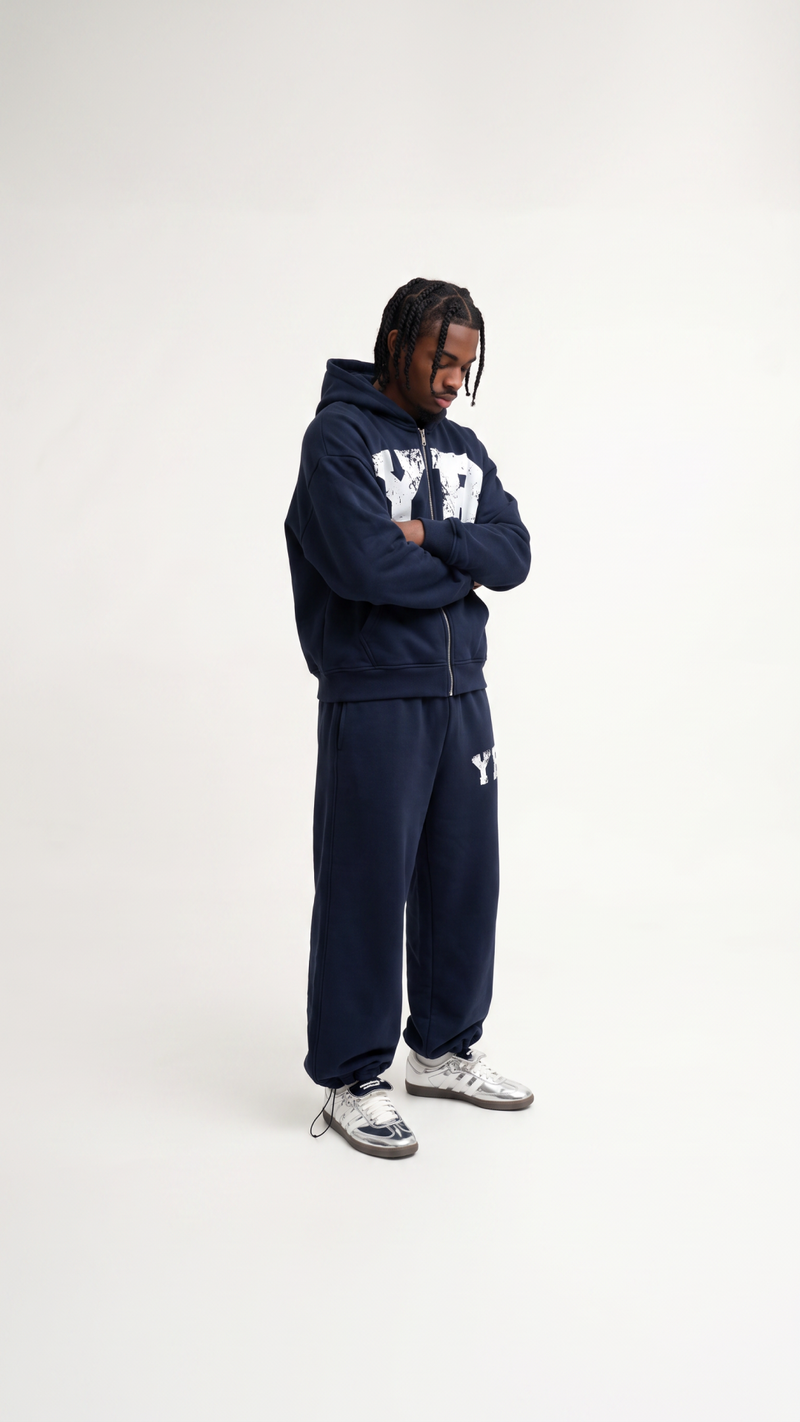 NAVY BLUE YB LOGO ZIPUP