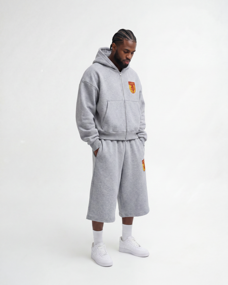 CREST LOGO GREY SHORTS