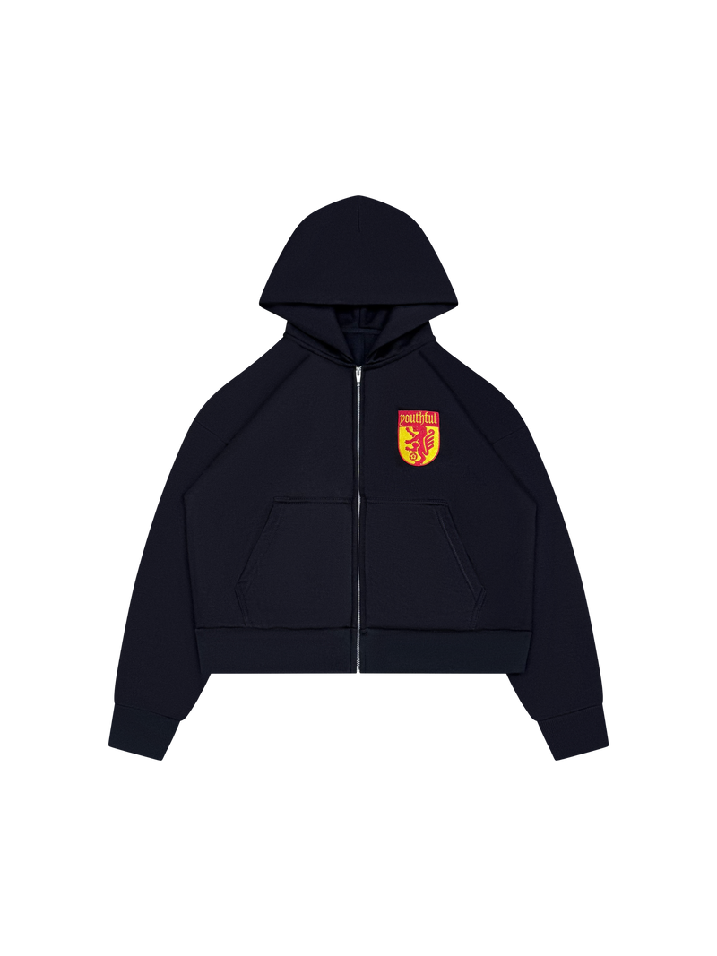 CREST LOGO BLACK ZIPUP
