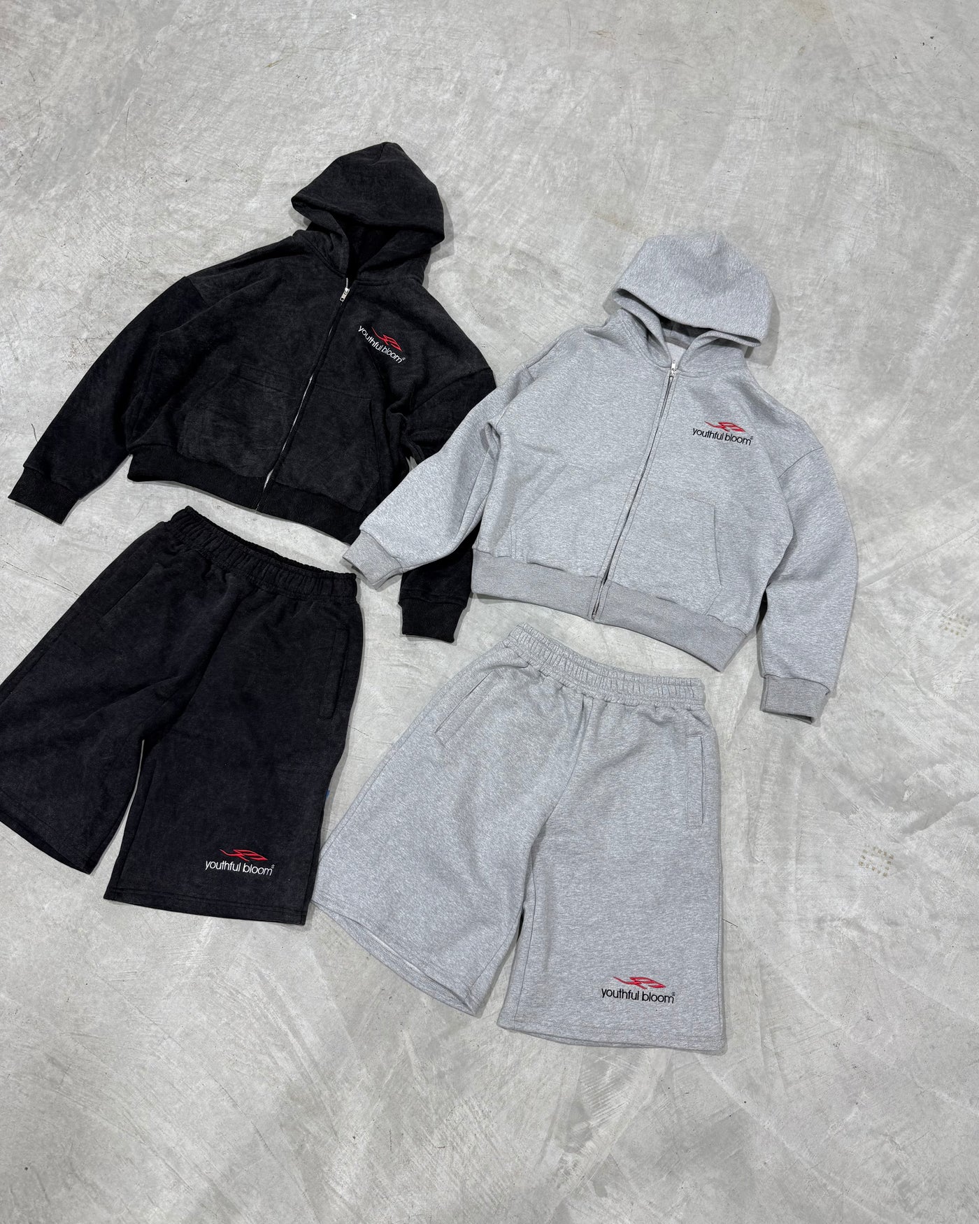 GREY YB LOGO ZIP