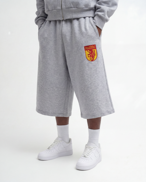 CREST LOGO GREY SHORTS