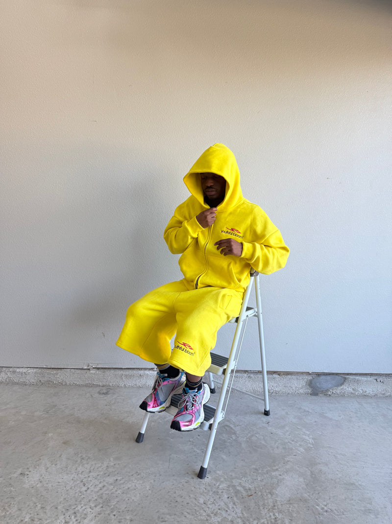 YELLOW YB LOGO SHORTS