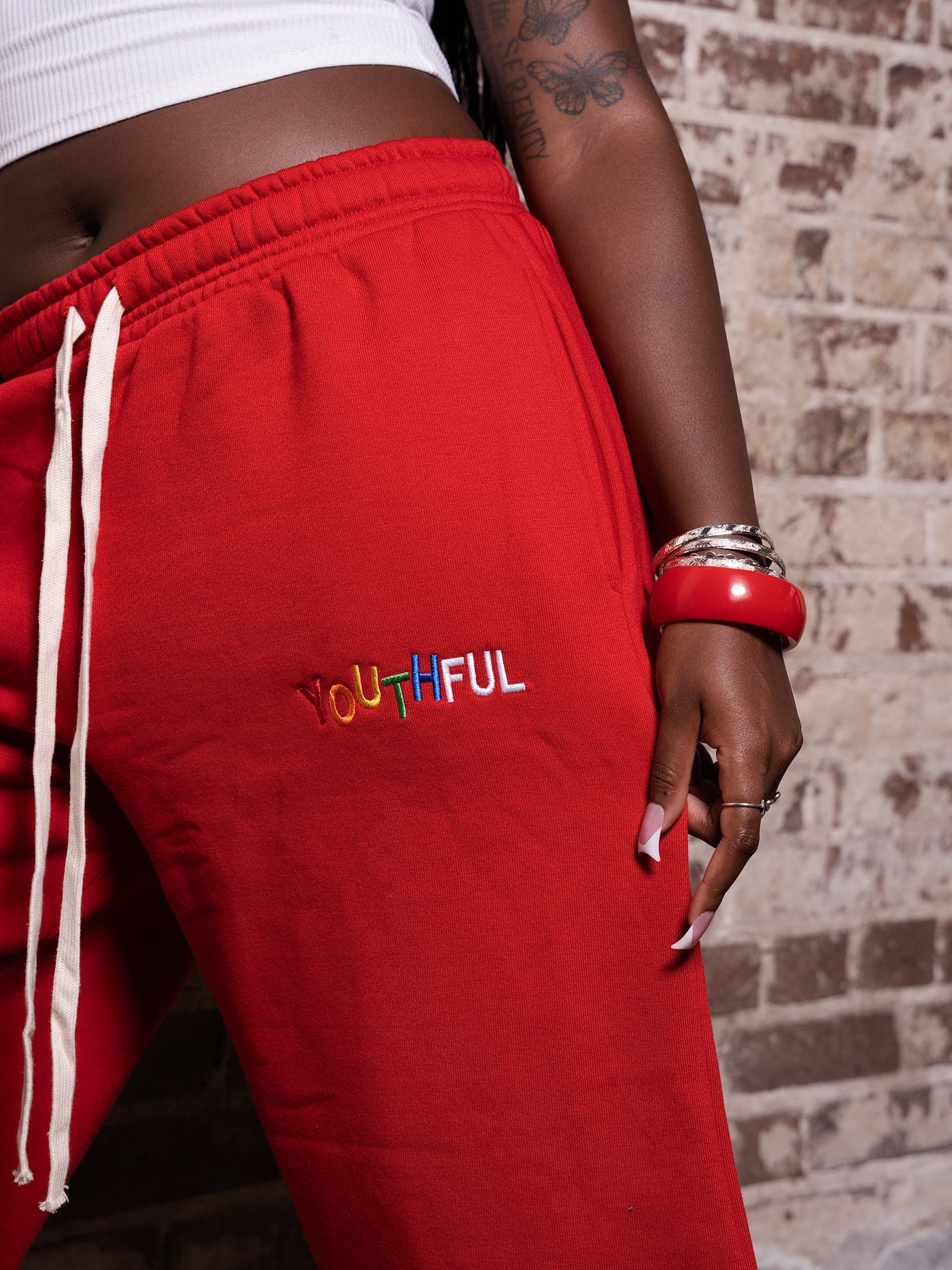 RED COLORFUL YOUTHFUL SHORTS