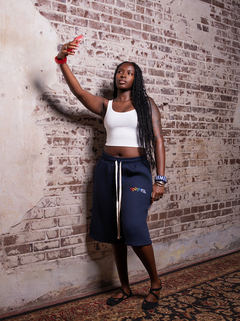 NAVY BLUE COLORFUL YOUTHFUL SHORTS