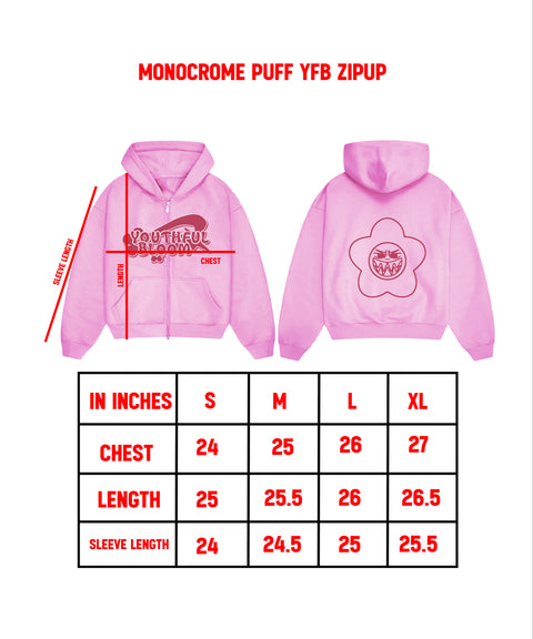 PINK MONOCROME PUFF YFB ZIPUP