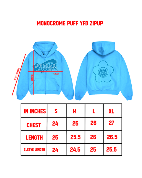 LIGHT BLUE MONOCROME PUFF YFB ZIPUP