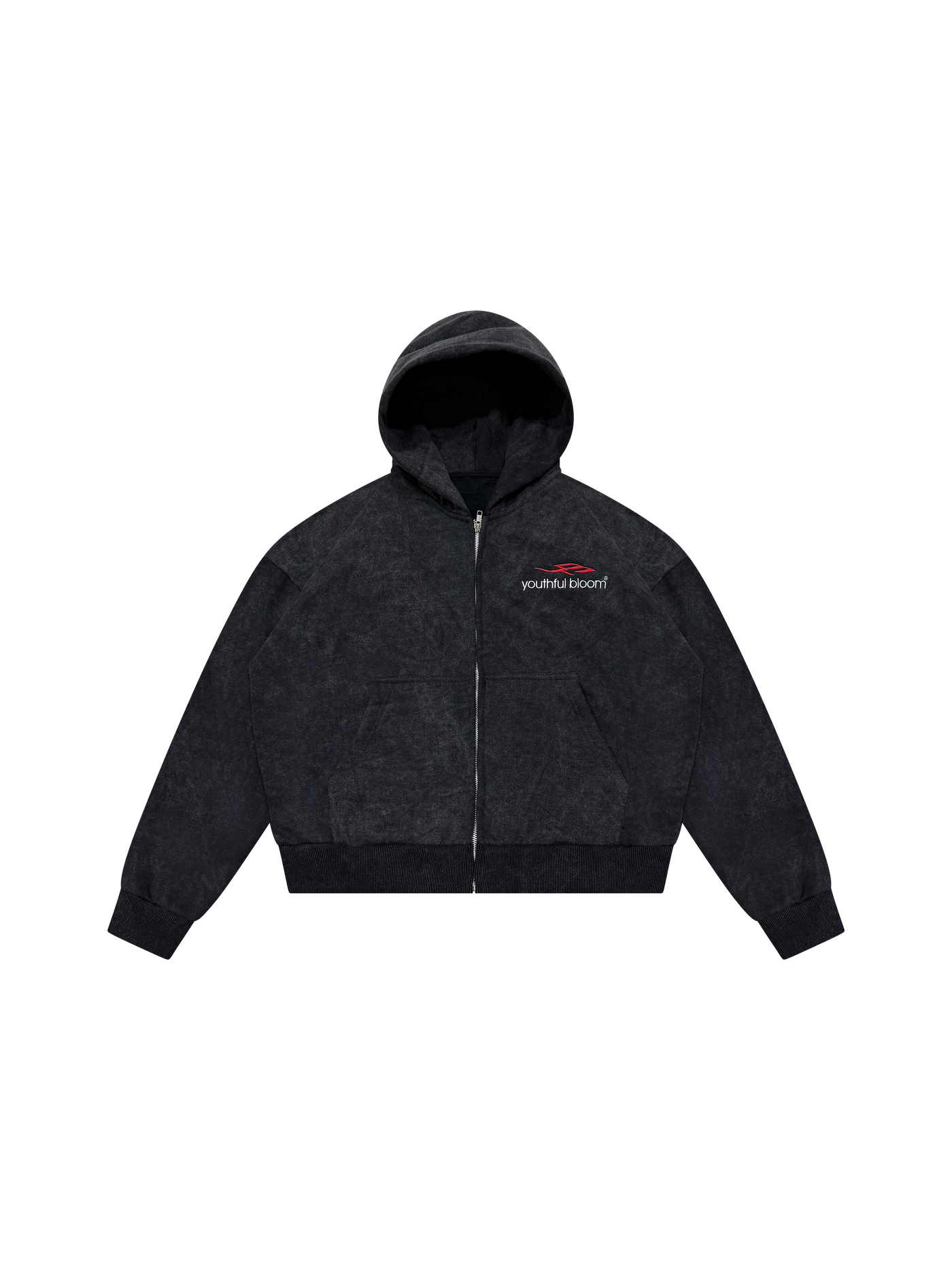 WASHED BLACK YB LOGO ZIP