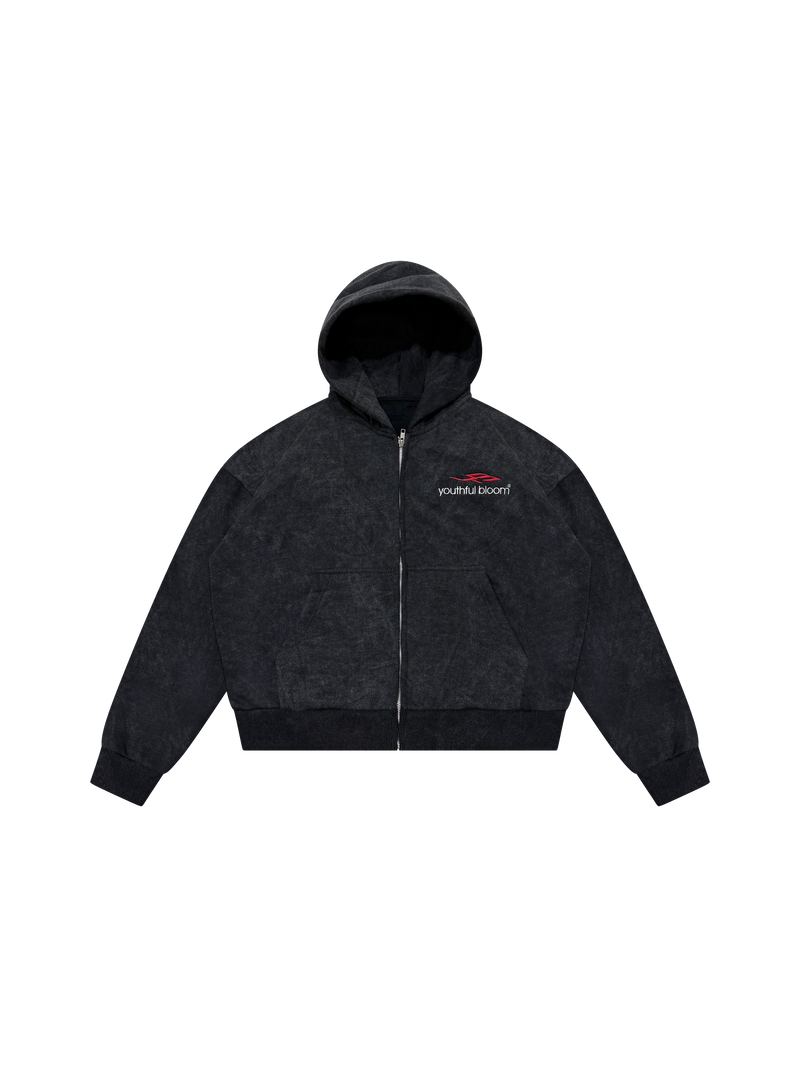 WASHED BLACK YB LOGO ZIP