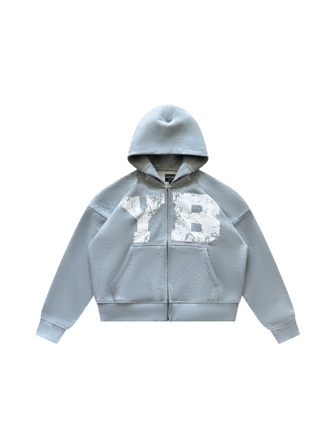 GREY YB LOGO ZIPUP