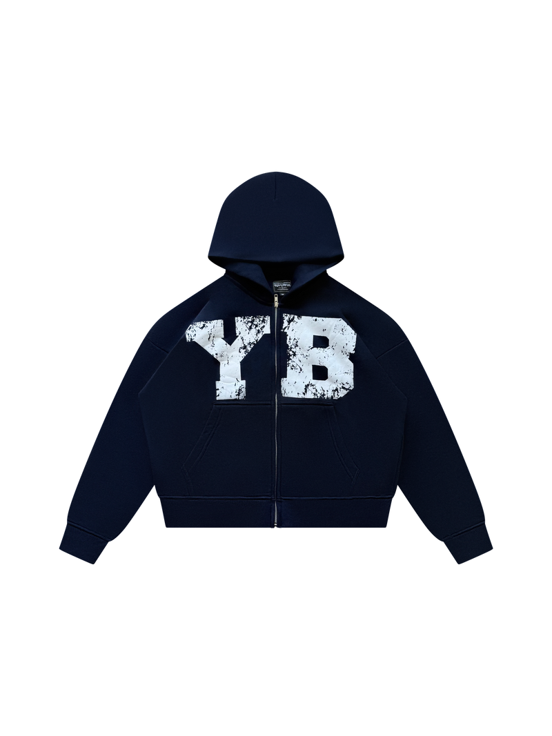 NAVY BLUE YB LOGO ZIPUP