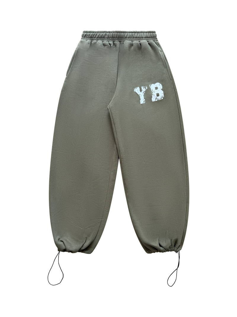 OLIVE GREEN YB LOGO SWEATS
