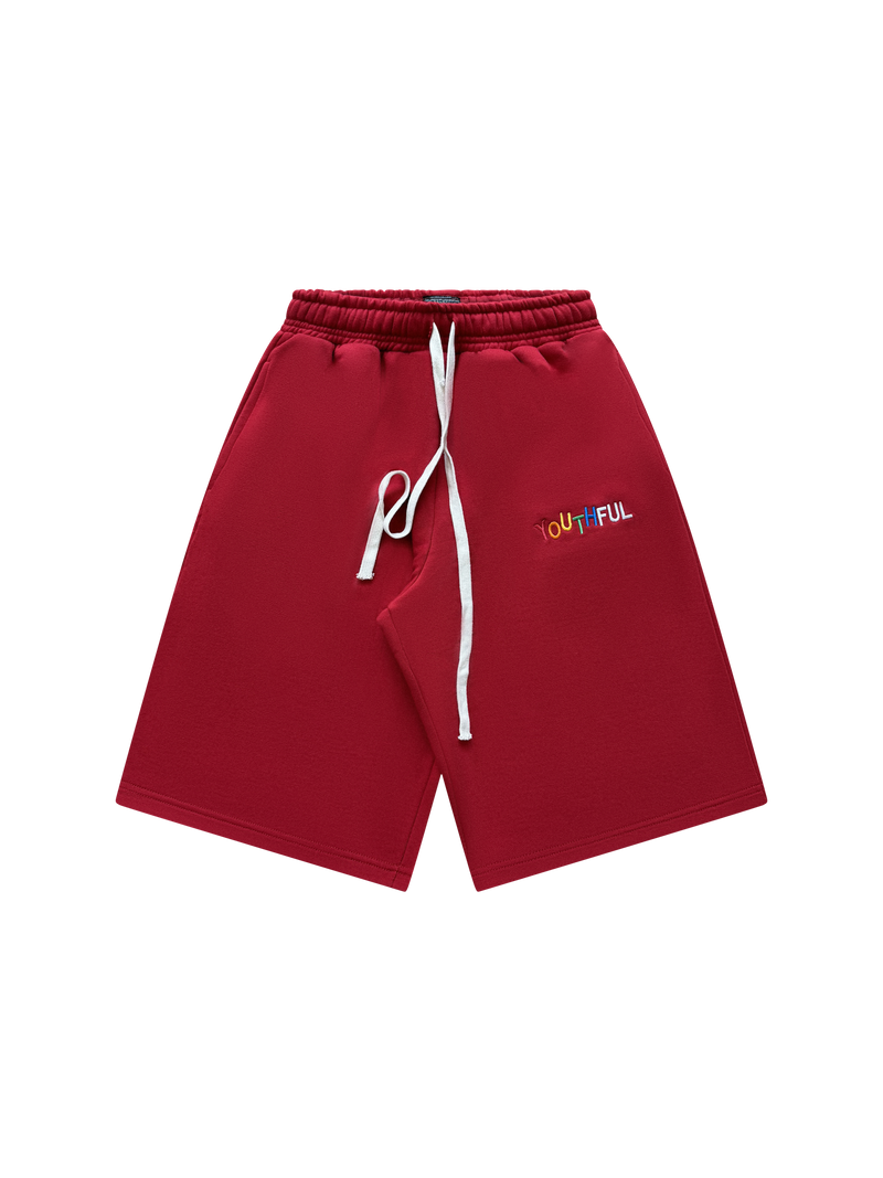 RED COLORFUL YOUTHFUL SHORTS